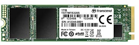 Transcend 1TB MTS220S NVMe PCIe Gen3 x4 M.2 2280 interne SSD 3D TLC NAND mit DRAM Cache - TS1TMTE220S