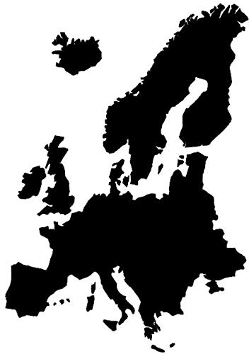 generisch Europa Karten Aufkleber für Auto Wohnmobil oder Wandtattoo in 28x19cm oder 40x30cm (43/2) (schwarz Glanz, 40x30cm)