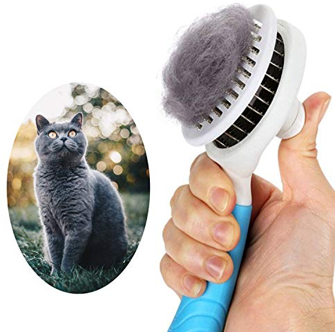 Self-Cleaning Slicker Brush Removes Undercoat - Suitable for Short to Long Hair Dogs & Cats