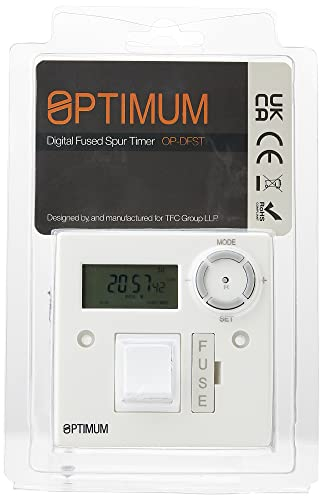 Optimum 7 Day Programming Fused Timer Spur Switch 13Amp Digital for LED Lighting Immersion Heating Security