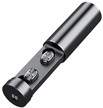 OIUYT Wireless Cuffie Intra-Auricolari Bluetooth V5.0 Cuffie 8D HiFi Stereo Noise Conceling Sport Auricolare Business for iOS Android (Color : Black)