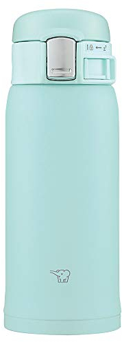 Zojirushi SM-SF36-AM Bouteille d'eau, tasse en acier inoxydable à ouverture instantanée, 360 ml, bleu menthe