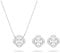 Swarovski Sparkling Dance Set, Rhodinierte Halskette und Ohrringe mit Strahlenden Kristallen
