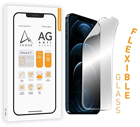 ARMOR Flexible Glass Screen Protector for iPhone 12 Pro Max, Anti Blue-Light with Anti-Glare
