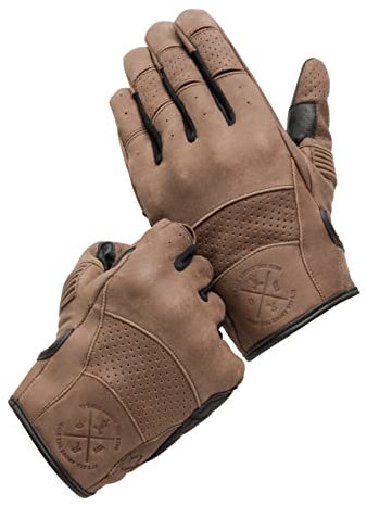 BROGER California Lady Gants de Moto en Cuir pour Femme Protection de la Cheville Coussinets adaptés à l'écran Tactile Ventilation Éléments Flexibles