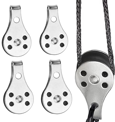 4 Stücke Pulley Single Set, Schalen Riemenscheibe Roller für Seile, Riemenscheibenblock Blockseilrolle, Seilrollen Edelstahl Riemenscheibe, für Große Kajaks, Kanus, Fabriken, Gebäude Usw