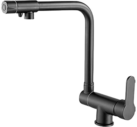 3 Wege Wasserhahn Küche Single-Modus vorfenster küchenarmatur Heiß und kalt Trinkwasserhahn Spültischarmatur Küche-Schwarz