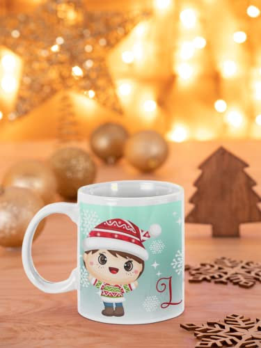 SAQUITOMAGICO Taza Navideña Personalizada con tu Nombre y Avatar. Regalo Navideño (CASTAÑO) - Cerámica, Redondo, Personalizada, Regalo, 330ml
