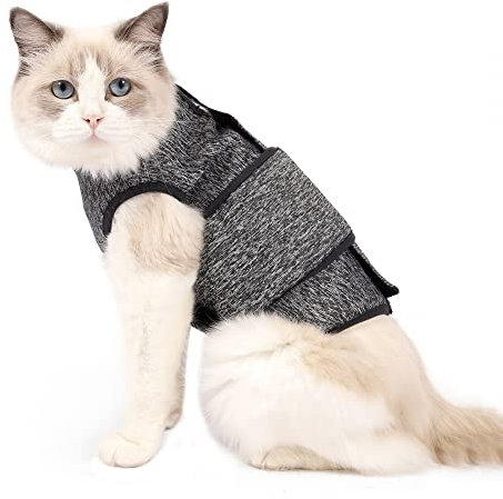DONGKER Anti-Angst Katzenjacke, Beruhigungsweste zur Angstbekämpfung, Haustier-Beruhigungsmantel für 1,5-7 kg Haustier, Katzen, Klein Hunde (M)