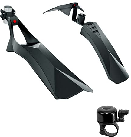 Hebie 0716E Viper X Stealth 26-29 MTB Schutzblech Steckblechsatz Set - Schwarz inkl. Fahrradklingel