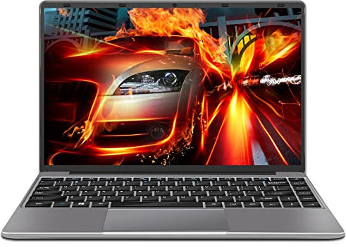WOZIFAN PC Portable 14 Pouces Win 11 Computer 1080p Ordinateur Portable 128Go SSD Soutien Extension 1TB léger FHD 1080 2.4G+5G WiFi Bluetooth 4.2 HDMI inclut Souris sans Fil & Autocollant AZERTY-Grey