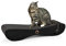 CanadianCat Company | Kratzbrett Satellite 2.0 - Black Edition - gemasert - Kratzpappe in schwarz | ca. 76 x 24 x 15 cm