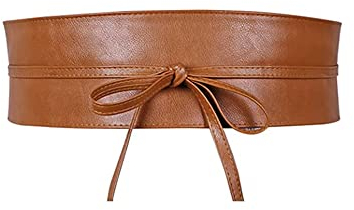 Liitata Damen Breiter Wickelgürtel Bindegürtel Obi Gürtel Leder Taille Band Taillengürtel Mode Kleidgürtel Cinch Gürtel Bogengürtel für Kleid Pullover Mantel Passen Braun