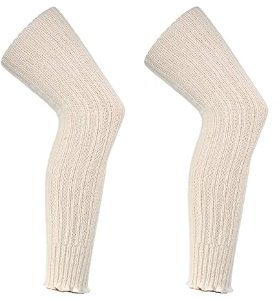 Lange Beinstulpen aus natürlicher Alpakawolle, für Damen, über Knie, Mischung aus Lammwolle und Alpakawolle, gerippte Beinstulpen, Einheitsgröße, luxuriöse Winterschicht für Beine, Anthrazit, Grau,