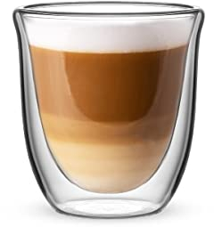 Bialetti Set of 2 Double Wall Firenze Glasses, 200 ml, Thermal Insulation, Borosilicate Glass