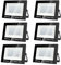 LED Strahler Außen 300W 6 Stück, LED Strahler Flutlicht 300W, 30000LM Superhell Außenstrahler 3500K Warmweiß Fluter Flutlicht IP66 Wasserdicht Aussenstrahler, Außenlampe Hinterhof, Garage, Flur