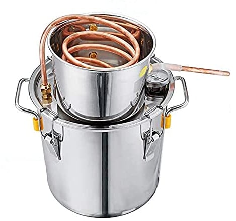 AnzAga Kit Birra Fatta in casa con termometro Integrato, Kit Oli Essenziali per Fai da Te, Acciaio Inossidabile,12l/3gal