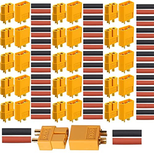 VISSQH 32pcs (16paia) connettore xt60, XT60 connettore batteria lipo,connettore xt60 maschio/femmina, XT60 Connettore, per Batteria Lipo FPV Drone