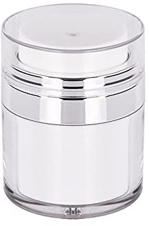 Szaerfa Pot à crème sous vide,récipient cosmétique à pompe sans air, boîte de crème à pression rechargeable,flacons de voyage pour le maquillage et les soins de la peau (50ml)