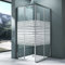 Mai & Mai Duschkabine Duschwand mit Doppel-Schiebetür inkl. Duschtasse 70x90 cm Eckeinstieg Echtglas Lotuseffekt ESG-Sicherheitsglas Milchglasstreifen mit Magnetverschluss R16MS Plus