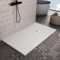 IMPERIAL BAGNO - Plato de ducha de mármol blanco efecto piedra cemento Plus - 70 x 90 cm
