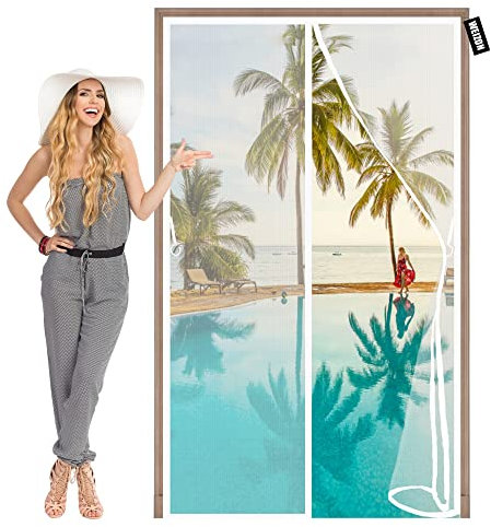 Zanzariera Magnetica Finestra 70x240cm Bianco Zanzariere a Rullo Magnetico Pieghevole su Misura Facile Montaggio per Porta Ingresso del Balcone