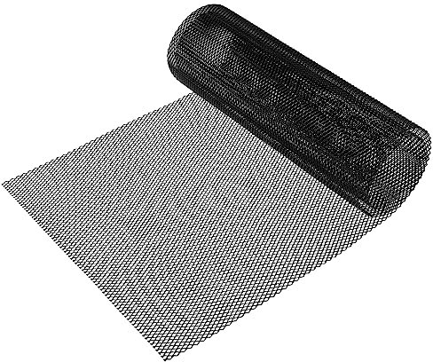 X AUTOHAUX Car Grill Mesh, 40x13 Inch 8x4mm Rhombic Hole Aluminum Alloy Black