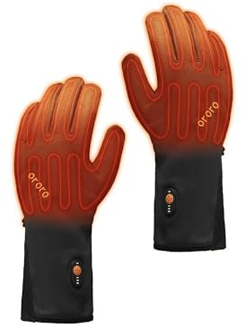 ORORO Heated Glove Liners for Women Men, Rechargeable Thin Inner Heated Gloves for Cycling, Skiing and Arthritis