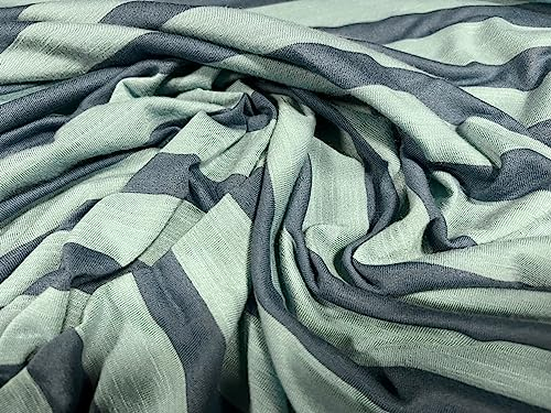 Slub Single Jersey-Stoff, weicher Griff, Meterware, gestreift, zartes Blau