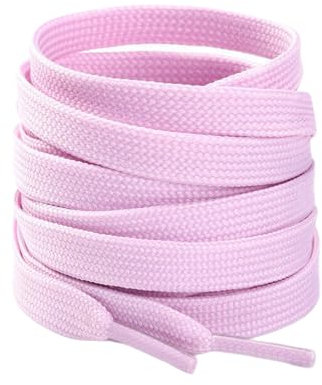 Boolavard 2 Paires de Lacets Plats de Qualité Supérieure pour Baskets et Sports 8 mm de Large (Violet Clair, 115cm)