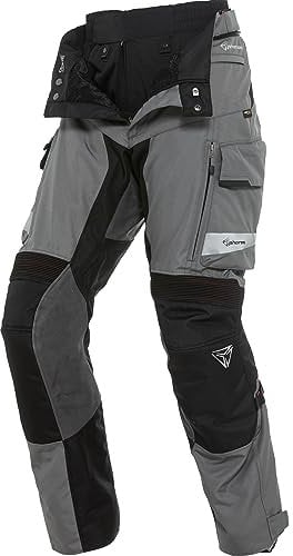 Pharao Tura WP ADV. Textil-/Lederhose - Hochwertig, sicher und wasserdichte Motorradhose mit Protektoren, aus recycelten Materielaien Grau M