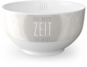 Lavida Geschenk Für Dich :-, Müslischale, Cerealien Schale, Porzellan, DIE BESTE ZEIT IST JETZT,