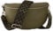MIRROSI® Bauchtasche Damen, Echtleder, Made in Italy, Umhängetasche, Brusttasche, Crossbody Bag (1 Tasche & 2 Gurte) (Khakigrün (Bohemian Khakigrün Schwarz), Große Tasche (28x18x9cm))