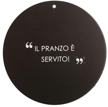 KASANOVA Sottopentola Nero Tondo 20 cm con Scritta in Stoneware