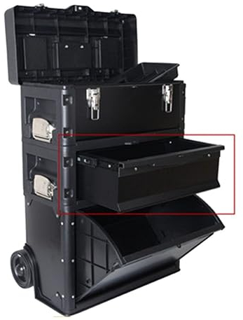 Samnuerly Rolling Tool Chest, Tool Storage Cabinet for Garage Workshop, Drawer Tool Box Organizer, Stainless Steel Material Detachable Top, Lockable, W/Wheels (Color : Black-A, Size : 52x32x72cm)