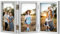 Bilderrahmen 10 x 15 cm, silberfarben, Dreifach-Bilderrahmen Collage 10 x 15 cm aus Holz mit Glasfront, Fotorahmen klappbarer Standfuß für vertikale Aufstellung auf dem Schreibtisch