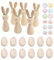 PILUZEAT 30 TLG Eggs Holz mit 6 Stück Hase Bastelset für Kinder Geburtstag,3D Puzzle Holz zum Bemalen und Basteln DIY Holzbastelsets Kreative Kinderspielzeug Bemalen Handwerk für Jungen Mädchen