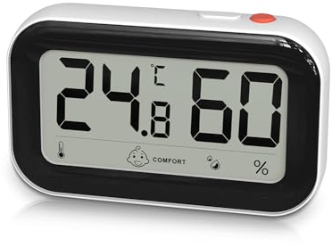 Igrometro digitale Termometro per interni Termometro per ambiente Termoigrometro Misuratore Monitor di temperatura e umidità con funzione di memoria Max/Min