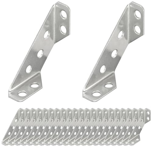 24 Stück Edelstahl-Dreieck-Stützrahmen, Eckwinkel, Möbel-Eckverbinder