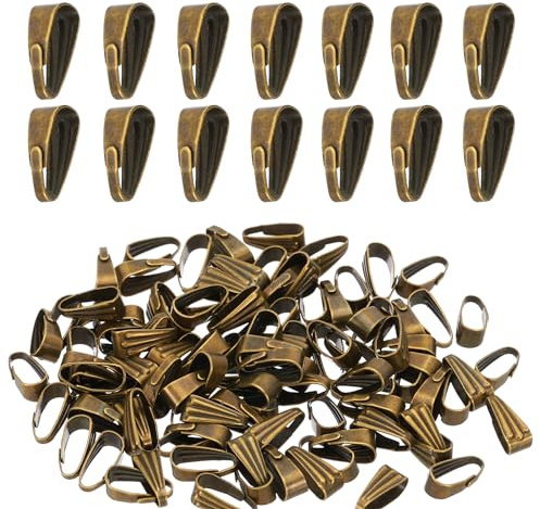 PATIKIL 8,5 x3 5mm Snap Bail Haken Pinch, 200 Stück Legierung DIY, Bronze | Anhänger Charme Verschlussverbinder Bail Halskette Schmuckherstellung Armband Anhänger Basteln