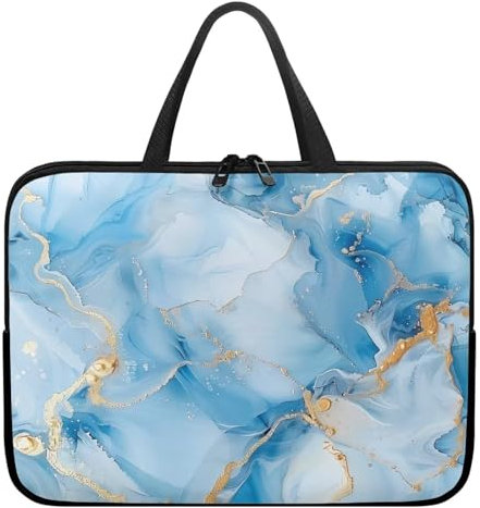 Belidome Marmorizzato Stampa Laptop Sleeve Bag con maniglia imbottita Laptop Custodia per Business 17 pollici