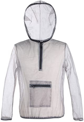 Mückennetz Moskitoanzug mit Kapuze Mückennetz Sommer Mesh Insektenschutz Kleidung Atmungsaktiv Insektensicher Leicht Mückenschutz für Camping XXL