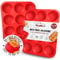 Walfos Muffin Pan Set - 12 Cups Regular Silicone Cupcake Pan, Non-Stick and BPA Free, Great for Making Muffin Cakes, Tart, Fat Bombs - Dishwasher Safe, 2-Piece