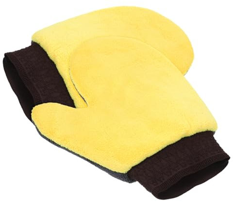 ULTECHNOVO 2stücke Teiliges Autowaschhandschuh Dickem Korallfleece Mit Daumen Für Kratzfreie Präzise Fahrzeugreinigung Und Einfache Handhabung Als Autopflege Staubwerkzeug