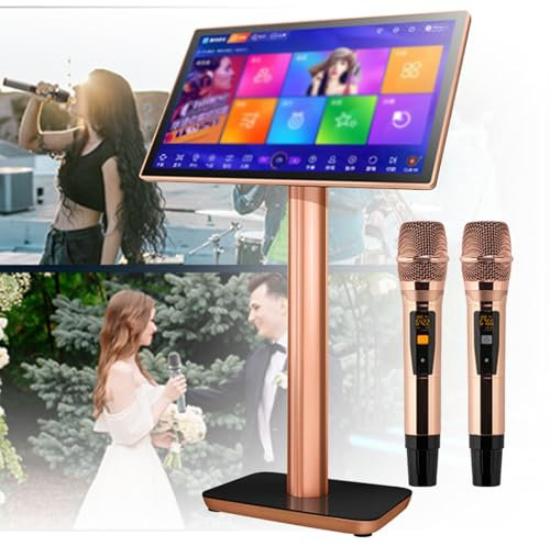 Karaoke Machine Karaoke Player with Reverb Wireless Microphone, 19.5/22-inch capacitive Touch Screen, Cloud Download Function YouTube APP Play Movies and TV Online for Home Party,22inch-3TB