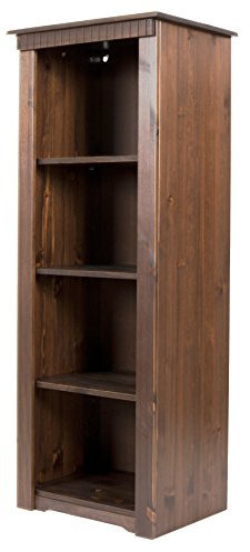 clever-moebel Regal mit Tür aus Kiefernholz im Landhausstil Vitrine, Schrank, Bücherregal (braun, ohne Tür)