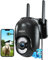 Xega 4G Camara Exterior con Tarjeta SIM, 24/7 Grabación Continua Cámara Vigilancia con Cable, PTZ 355°/100°, Detección Humano Seguimiento Automático Visión Nocturna Luz Sonido Alarma【Carga por Cable】