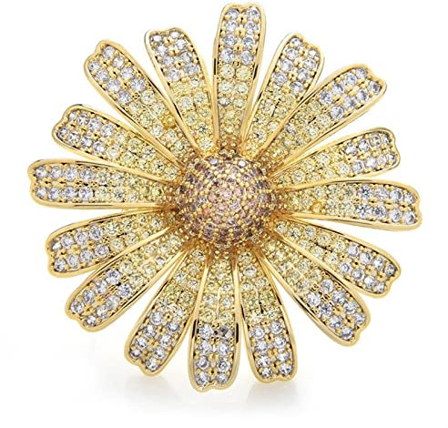 Femmes Broche Broches Dames Accessoires de Mode Dames élégant Luxe Marguerite Fleur Broche Fleur Forme fête Banquet Broche Fashion Broches Made in China