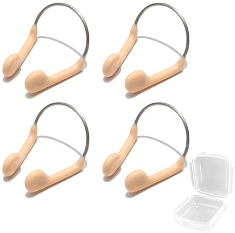 WOLMIK Clips de nariz para natación, 4 protectores de nariz de silicona impermeables con caja de almacenamiento para adultos y principiantes