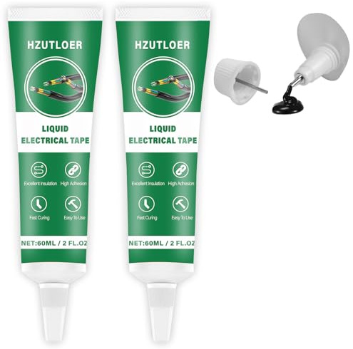 Hzutloer Flüssiges Isolierband,2 Stück 60 ML Flüssiggummi Schwarz,Liquid Electrical Tape,Isolierung Elektrisches Dichtmittel,Flüssiges Isolierbanad,Wasserdichtes Schnell Trocknendes,High Temperature